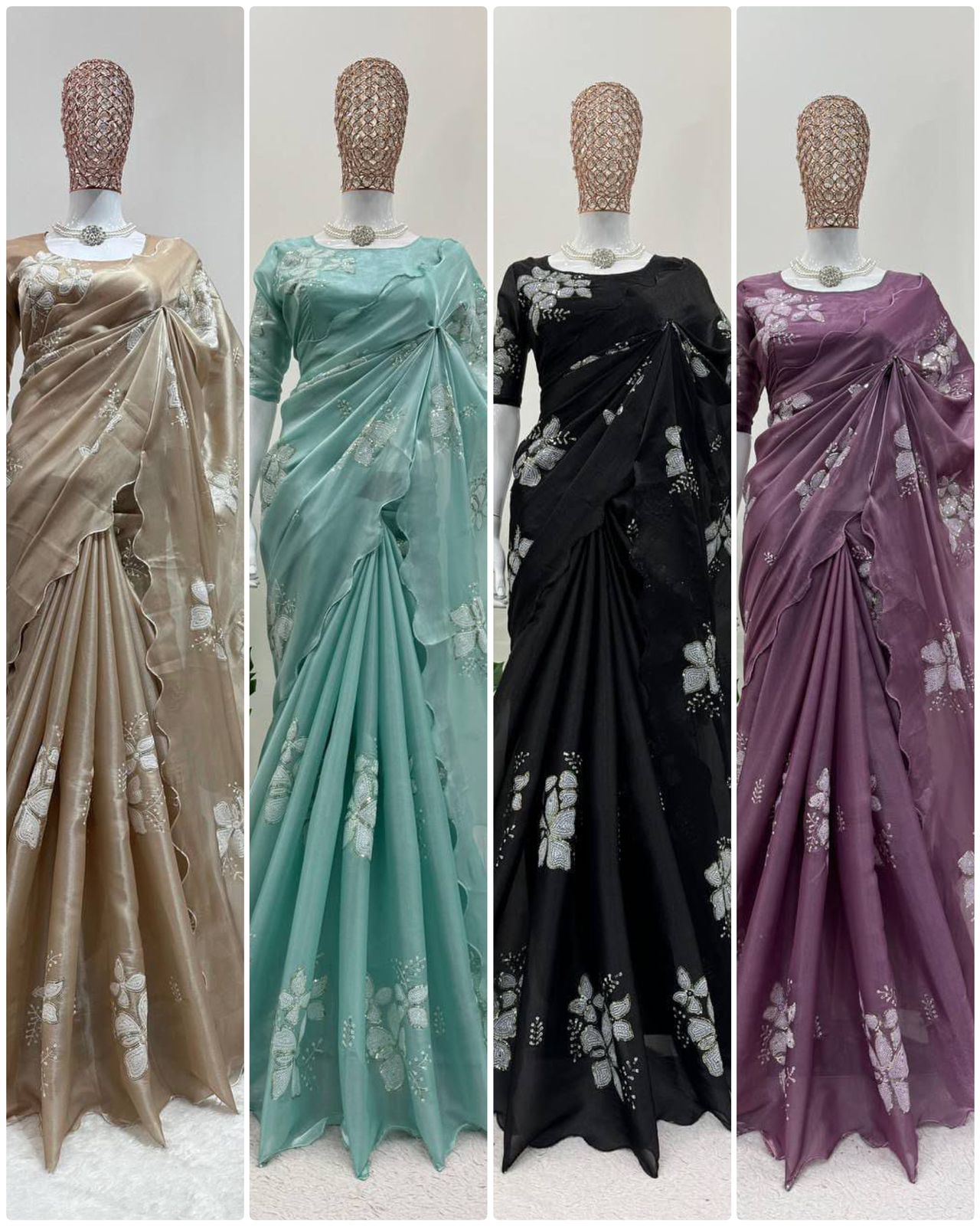 Zimi chu Sequence Work Designer Party Wear Sarees Wholesale Shop In Surat